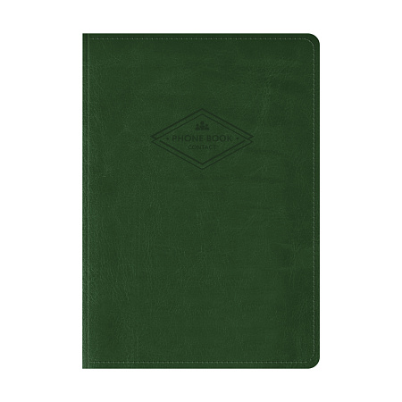 Телефонная книга А5, 80л., кожзам, OfficeSpace "Winner" зеленый, с вырубкой