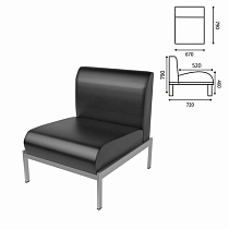 картинка Кресло мягкое "Дилан" Д-22, 670х720х790 мм, без подлокотников, кожзам, черное от магазина