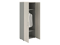картинка Шкаф NW 2080L гардеробный закрытый белое дерево/серый от магазина