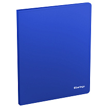 Папка с зажимом Berlingo "Soft Touch", 17мм, 700мкм, синяя, с внутр. карманом