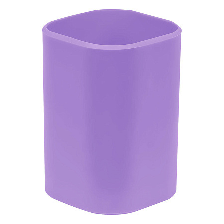 Подставка-стакан СТАММ "Фаворит", пластиковая, квадратная, фиолетовая