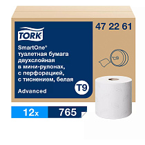 Бумага туалетная Tork SmartOne "Advanced"(T9) 2-слойная, мини-рулон, 170м/рул., тиснение, белая, ЦВ 472261 (ПОД ЗАКАЗ)