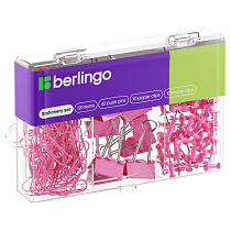 Набор мелкоофисных принадлежностей Berlingo, 120 предметов, розовый, пластиковая упаковка