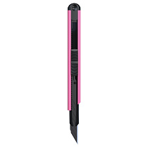 Нож канцелярский 9мм Berlingo "Color Zone", черное лезвие, auto-lock, металл. направл., розовый, европодвес