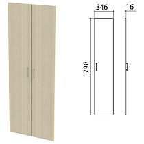 Дверь ЛДСП высокая "Канц", КОМПЛЕКТ 2 шт, 346х16х1798 мм, цвет дуб молочный, ШК40.15.1