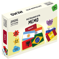 Игра настольная ТРИ СОВЫ "Мемо. Флаги ", 50 карточек, картонная коробка